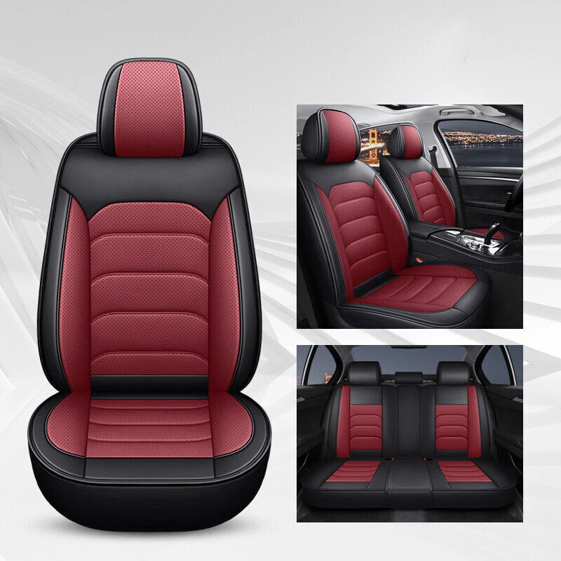 Juego completo de 5 fundas de asiento de coche para JEEP almohadilla protectora delantera trasera roja Foto 4 de 4