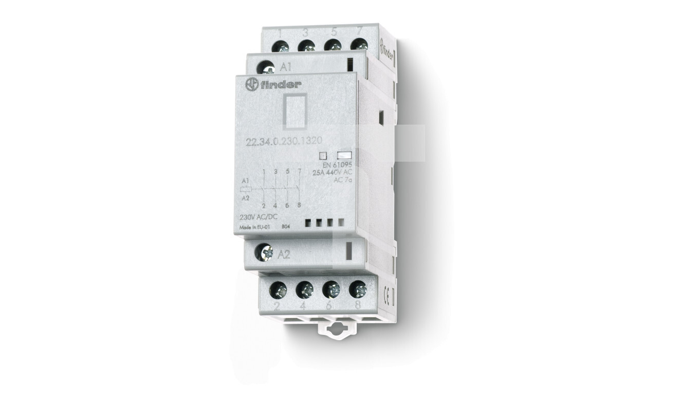 Modular contactor 4Z 25A 24V AC/DC, operation indicator + LED, 35mm 22.34 /T2UK