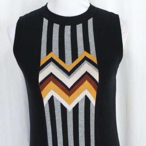 Missoni for Target Sweater Dress Womens sz S Black Chevron Stripes Sleeveless - Picture 2 of 7