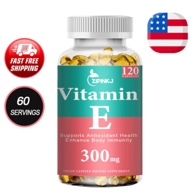 300mg Vitamin E-for Hair Skin Nail,Face Health,Immune Support 120 Capsules
