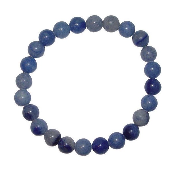 Blauquarz 10 Mm Ø Kugel Armband SchöNe Blaue Maserung Auf Stretchband-image