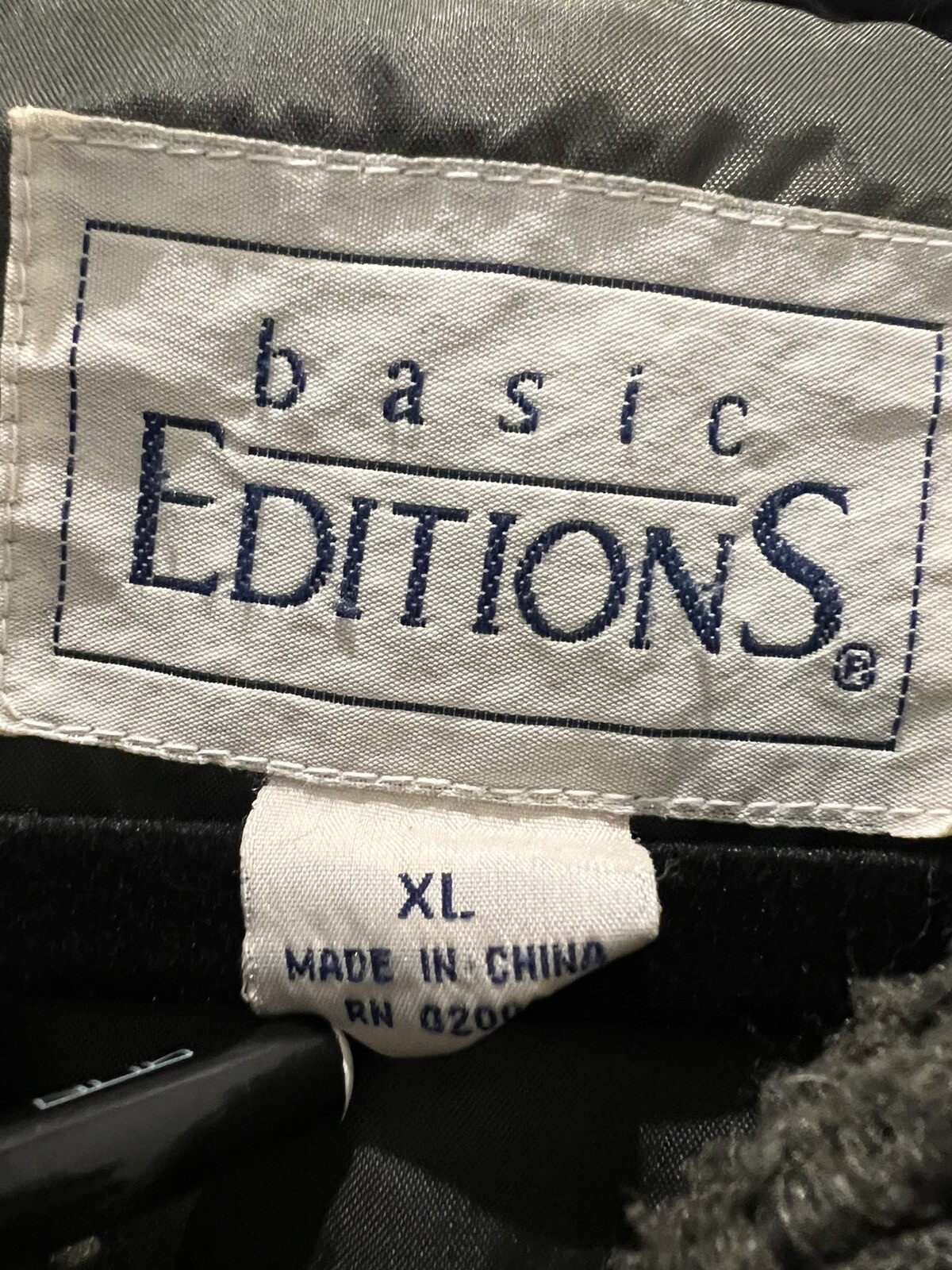 VINTAGE 90s Basic Editions Reverse Pile Hooded Zi… - image 2