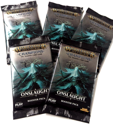 Warhammer: Age of Sigmar - ONSLAUGHT Booster Packs - CHAMPIONS Trading Card Game Warhammer: Age of Sigmar - ONSLAUGHT Booster Packs - CHAMPIONS Trading Card Game