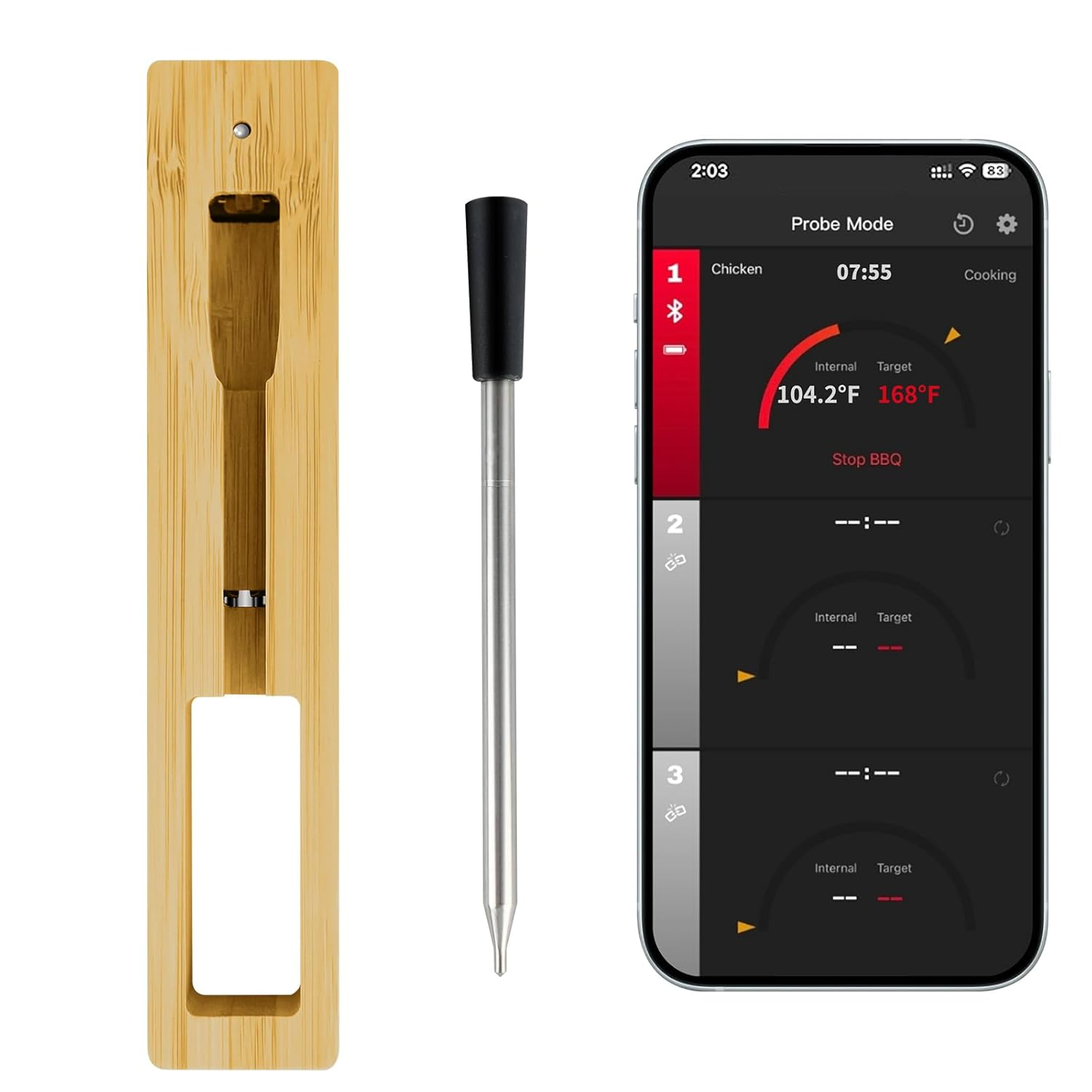 Wireless Meat Thermometer Digital for Adults Cooking, IP67 Waterproof Extra Long