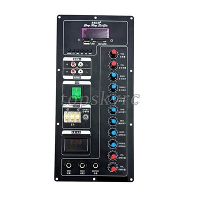 11 Knob Preamplifier Board with Bluetooth 5.2 USB/SD/TF Mic & Guitar Inputs #sz