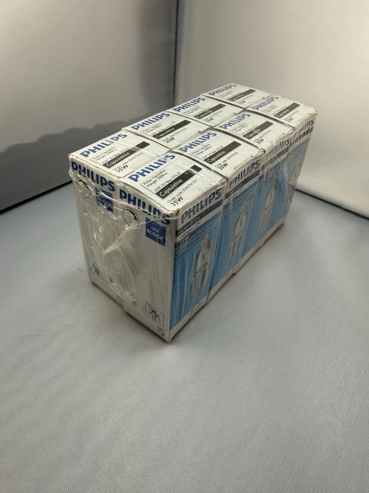 8 PACK Factory Sealed - Philips Capsuleline 2-Pin 35W 12V Gy6.35 Bulb BC35W/T4 - Image 3 of 4