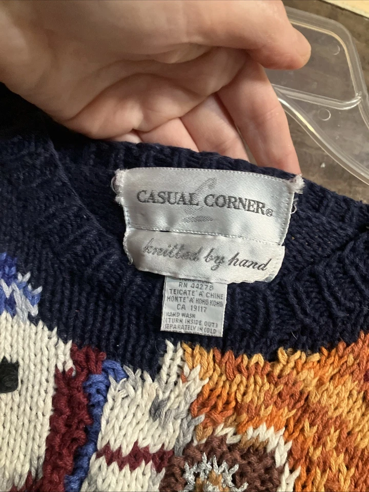 复古休闲角针织毛衣 — 第 3/4 张图片