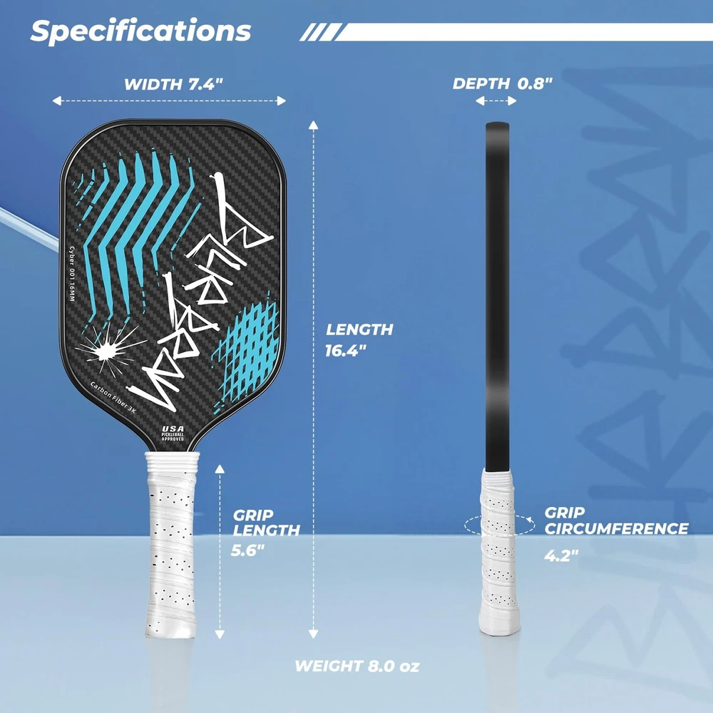 USAPA-Approved 16mm Carbon Fiber Pickleball Paddle with Polymer Core USAPA-Approved 16mm Carbon Fiber Pickleball Paddle with Polymer Core