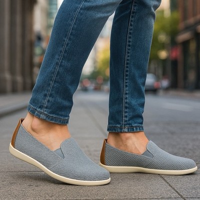 Life Stride Slip Ons Womens 11 M Grey Next Level Knit Comfort Walking Shoes New