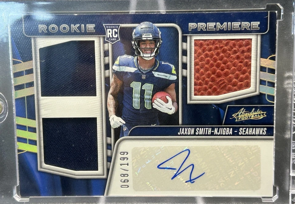Jaxon Smith-Njigba RC double patch auto /199 - Image 2 of 4