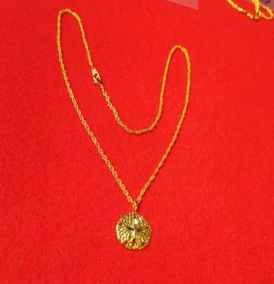 j-mania 14KT Gold Plattiert Sand Dollar Charms Mit 20'' Kette - 2033