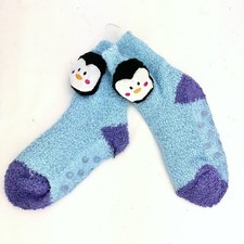 Lot of 11 Comfy Cozy Socks PENGUIN M/L Girl blue winter xmas holiday Target