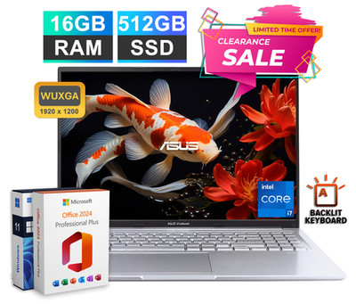 2026 ASUS Vivobook 16 Laptop 13th Gen Intel i7 16GB RAM+512GB SSD Backlit Office