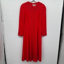 Abito vintage Marie St Clair taglia 8 S M rosso spalline bottoni foderato davanti