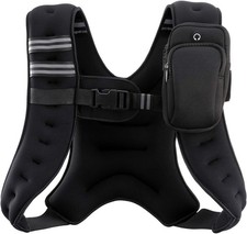 ZELUS Weighted Vest, 6lb/8lb/12lb/16lb/20lb/25lb/30lb Weight Vest 8 lb, Black