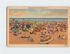 Postcard Bathing Scene at Ocean City New Jersey USA