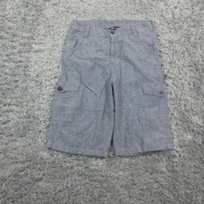 Rocawear Shorts Boys 18 Blue Cargo Chambray Pockets 100 Cotton Knee 28x10 