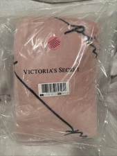 VICTORIA'S SECRET PINK Sherpa Fleece Blanket 50x60 Logo Script Throw Plush Soft