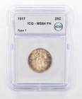 1917 Standing Liberty Quarter Type 1 MS64 FH ICG Beautiful Tone *2801