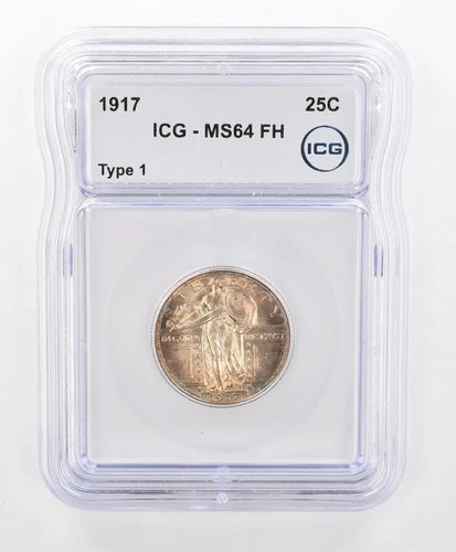 1917 Standing Liberty Quarter Type 1 MS64 FH ICG Beautiful Tone *2801