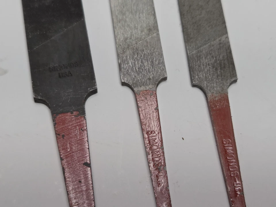 Vtg 7 Simonds Bastard Files USA Made Multi-Kut, Mill, Flat, Round - Image 4 of 4