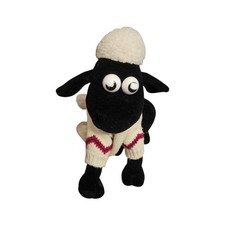 W  G Shaun the Sheep Plush Toy vintage in jumper Wallace  Gromit born to play