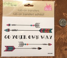 Crafters Square Rub-on Transfers - Go Your Own Way - 1pk - New
