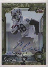 2015 Topps Chrome Rookies STS Camo Refractor 97/99 Clive Walford #156 Auto x5u