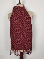 Fendi genuine vintage patterned Maroon Wool winter Scarf Scarves