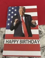 Birthday Funny Trump Dancing 3.8” X 6.25” Blank Inside Small Greeting Card