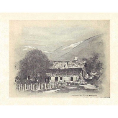 SCHWEIZ EIN Chalet bei Luzern - antiker Druck 1903