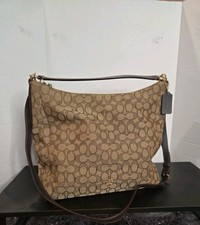 Tracolla Coach donna Celeste firmata marrone kaki convertibile hobo tracolla
