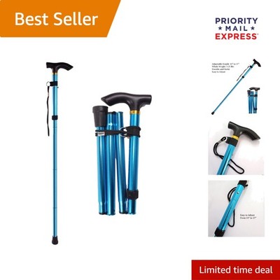 Foldable Walking Cane for Men & Women - Portable Lightweight Cane, Adjustable He