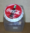 Vintage Coca Cola Glass Canister Cookie Candy Jar Ceramic Lid By Anchor Hocking