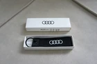 NIB Genuine Audi Classic Logo Rot Belt Black Nylon Keychain Key Ring 3182000200