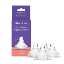 Naturalwave Baby Bottle Nipples, Medium Flow, Size M, 3 Months, 4 Count   100 