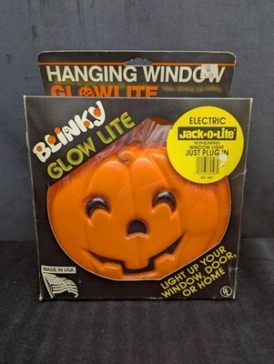 VIntage Blinky GlowLite Pumpkin Jack O Lantern Blow Mold 1993 Non Blinking Works