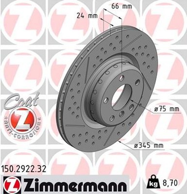 2x Bremsscheibe FORMULA F ZIMMERMANN 150.2922.32 für F30 F23 F87 F21 F80 F22 F32