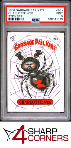 1986 GARBAGE PAIL KIDS STICKERS #98a CHARLOTTE WEB SERIES 3 PSA 9