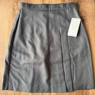 NWT Flynn O Hara Girls Charcoal 2 Pleat Uniform Skort Size 05JR Side Zip