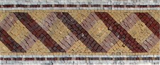 Geometric Mosaic Tile Border: 8" Square Pattern, Bathroom Wall Decor