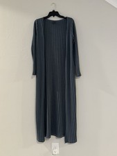 SHEIN Blue Ribbed Knit Sweater Dress Long Sleeve Round Neck Midi Petite S