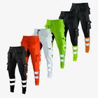 SSS Men's Hi Viz Vis High Visibility Fleece Slim Fit Work Cargo Painter Trousers