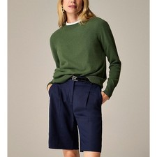 NWT J.Crew BA400 Cashmere Classic-fit Crewneck Sweater in Utility Green L