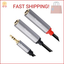 1/8 Inch to Dual 1/4 Inch Audio Y-Splitter Cable 0.6 Feet,3.5mm TRS Stereo Male