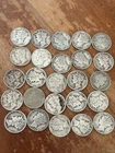 24 Mercury Dimes 1923-1945 1 Barber 1911 90% Silver 25 Coins Family Saved Album