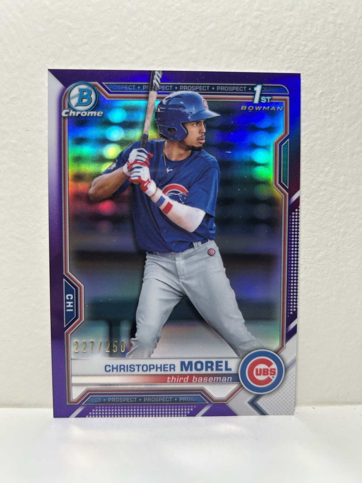 2021 Bowman Chrome 1st #’d /250 Christopher Morel Purple Refractor #BCP-131