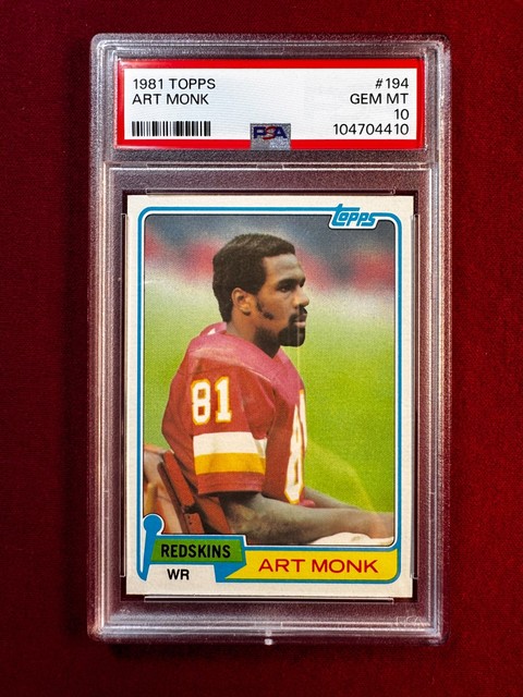 🔥 1981 TOPPS #194 ART MONK RC REDSKINS HOF PSA 10