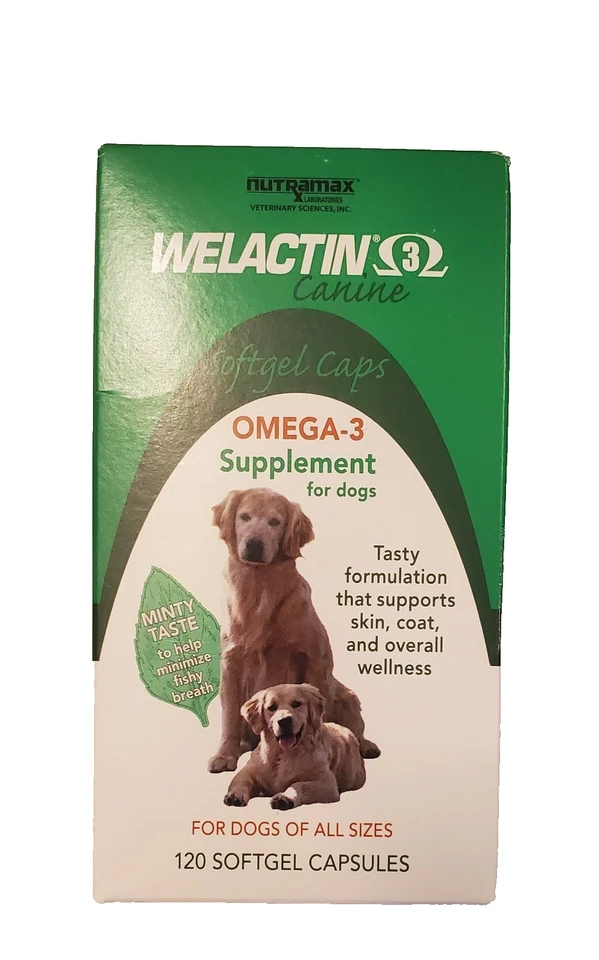 Welactin Omega-3 Supplement for Dogs 120 Softgels