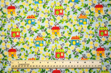 1/4 yard cotton quilt fabric Sweet Tweets Benartex bird houses vines flowers